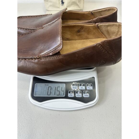 Born Allen Mens 8M Casual Slip On Leather Driving Shoes Moccasin Dark Brown main image 5